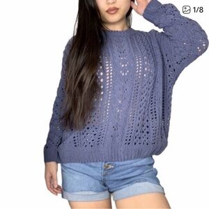 Kendall & Kylie Purple Knit Sweater size Large
